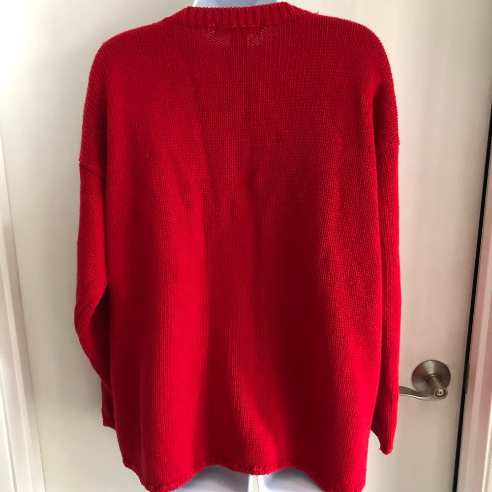 VTG Metropolitan 10001 Red Ugly Christmas Pullover Sweater Rosettes & Ribbons L - Picture 2 of 14